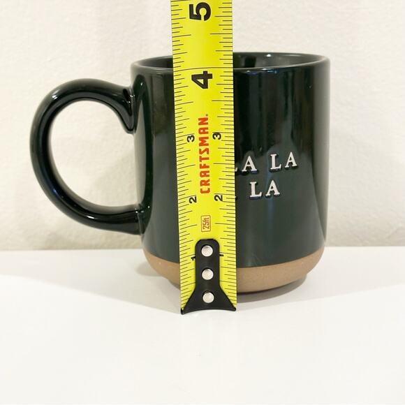 Sweet Water Decor Christmas Holiday Green Ceramic Mug with Festive Fa La La La - Picture 4 of 5